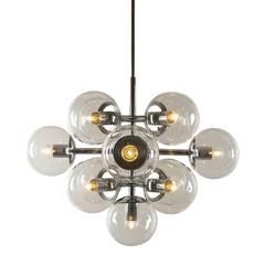 Space Age Chrome and Glass Sputnik Chandelier from Italy, 1970s