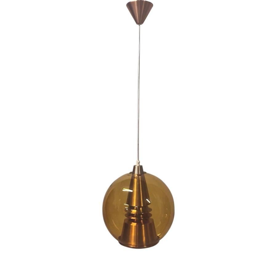 Norwegian Space Age Midcentury Modern Pendant Globus Lamp In Good Condition For Sale In Oslo, NO