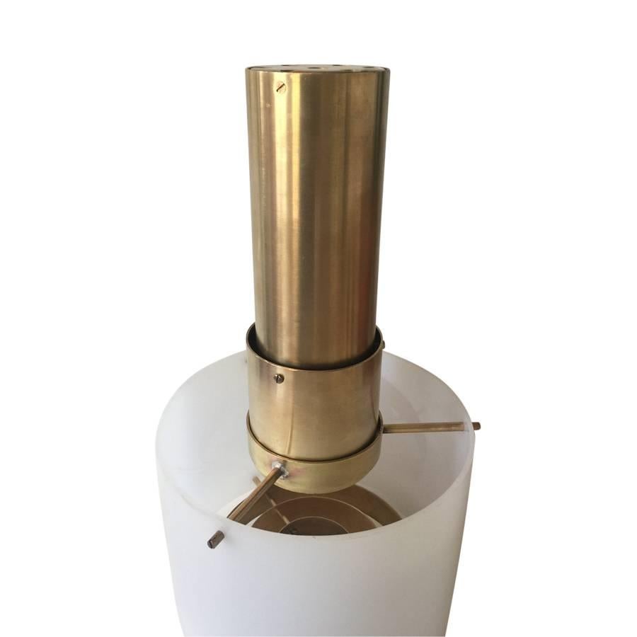 Midcentury Danish Lamp in Massive Brass and Plexiglass, 1960s For Sale 2