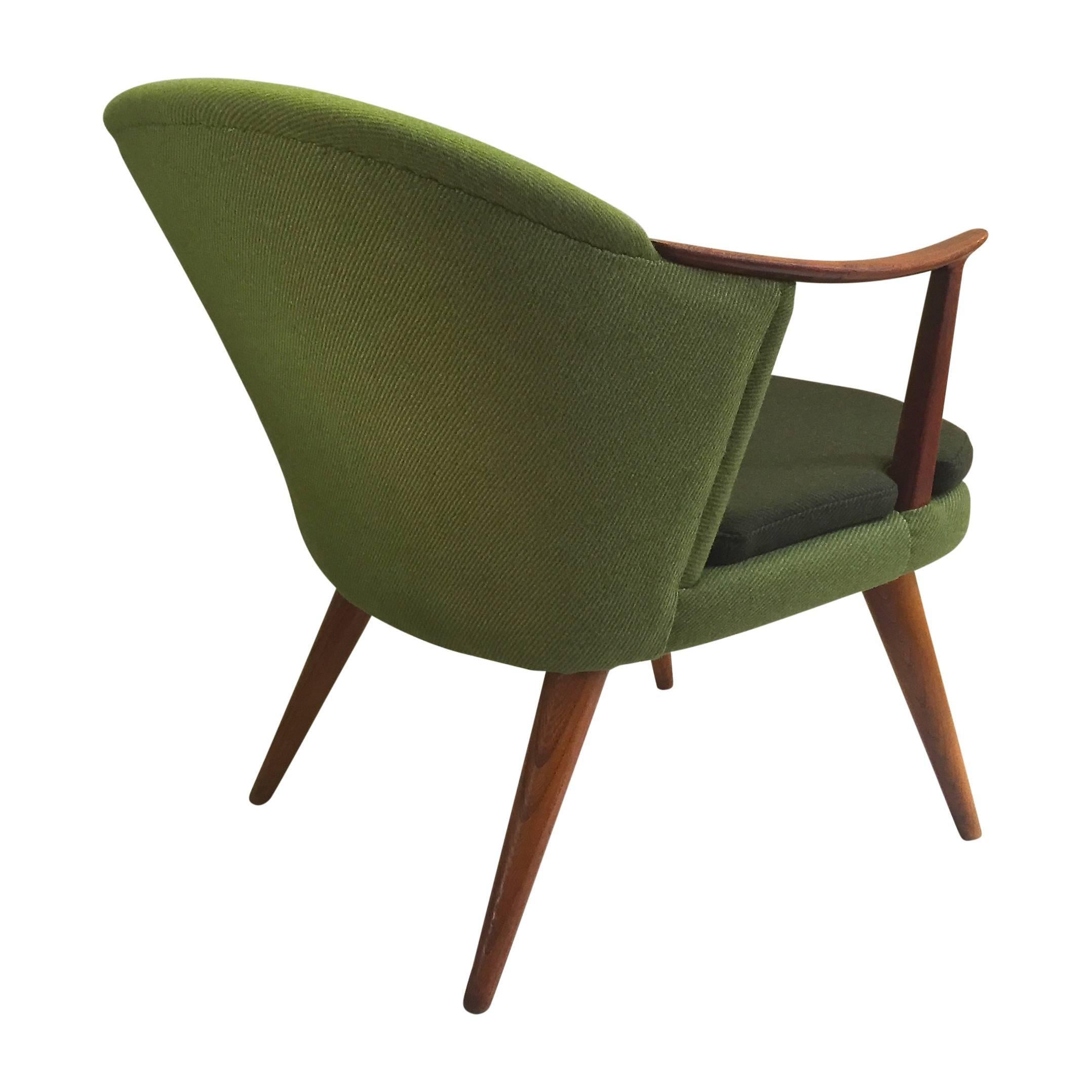 Mid-Century Modern Per Langlo Midcentury Armchair in Teak and Wool Upholstery, Norway, 1950s