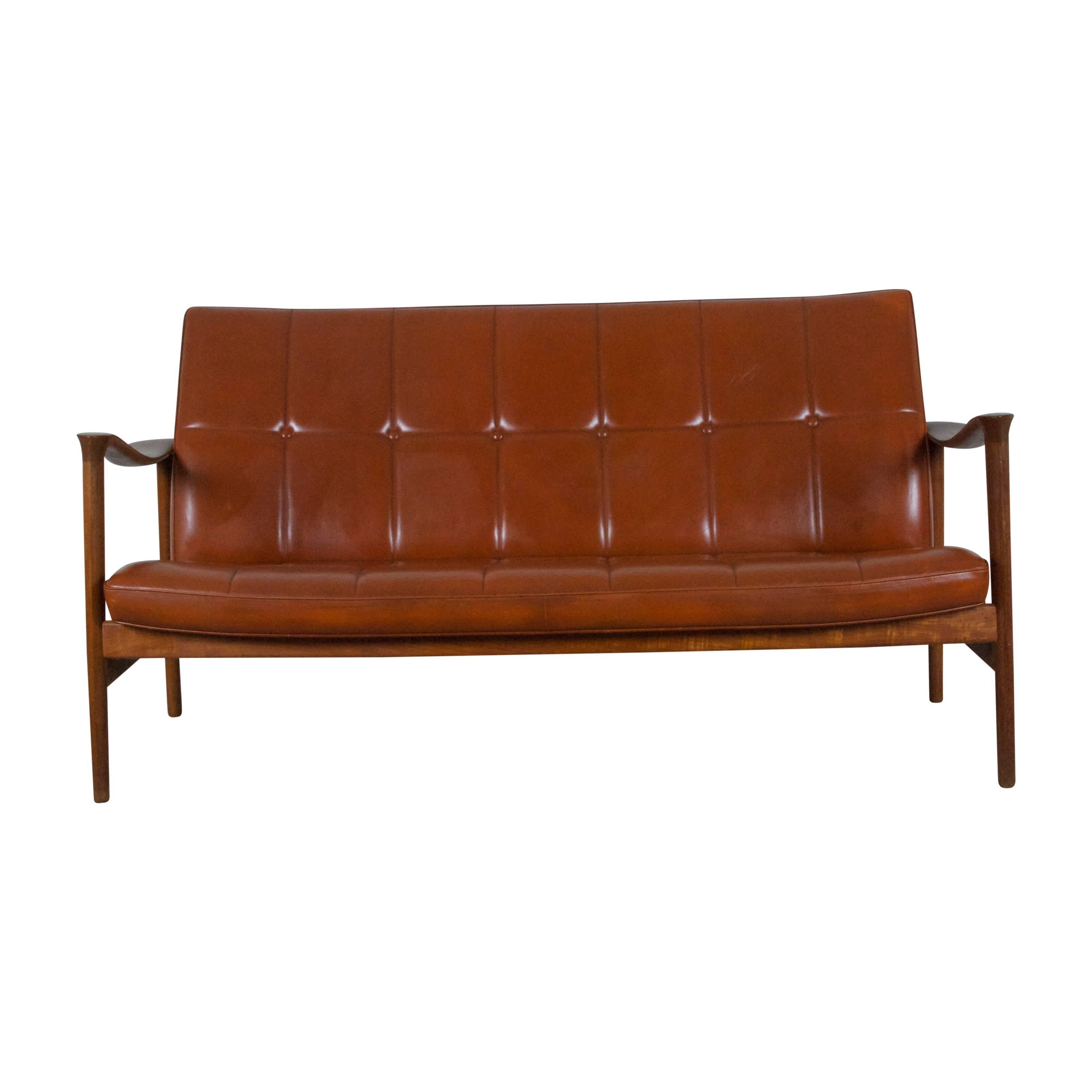 Mid-Century Modern Torbjørn Afdal Two-Seater Settee Model Winston for Nesjestranda Norway, 1963 For Sale