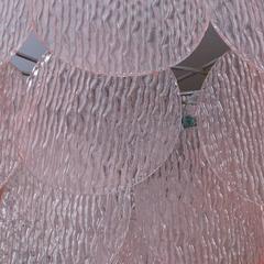 Murano Vistosi Pink Glass Shells Chandelier from Italy, 1970s