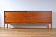 Gerhard Berg Low Sideboard with Sliding Doors in Teak, Norway, 1960s