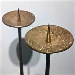 Monumental Large Floor Candleholder Bronze Harjes Austria Norway Midcentury