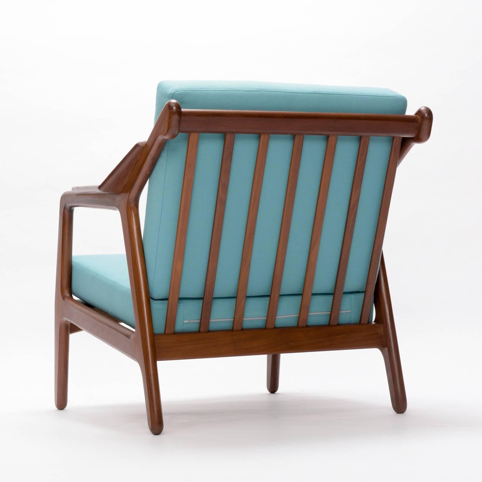 Hand-Woven H. Brockmann Petersen Teak Easy Chairs Mid-Century Modern 1955