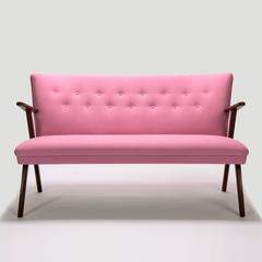 Pink Cocktail Sofa, Swedish Mid-Century Modern Design 1950s