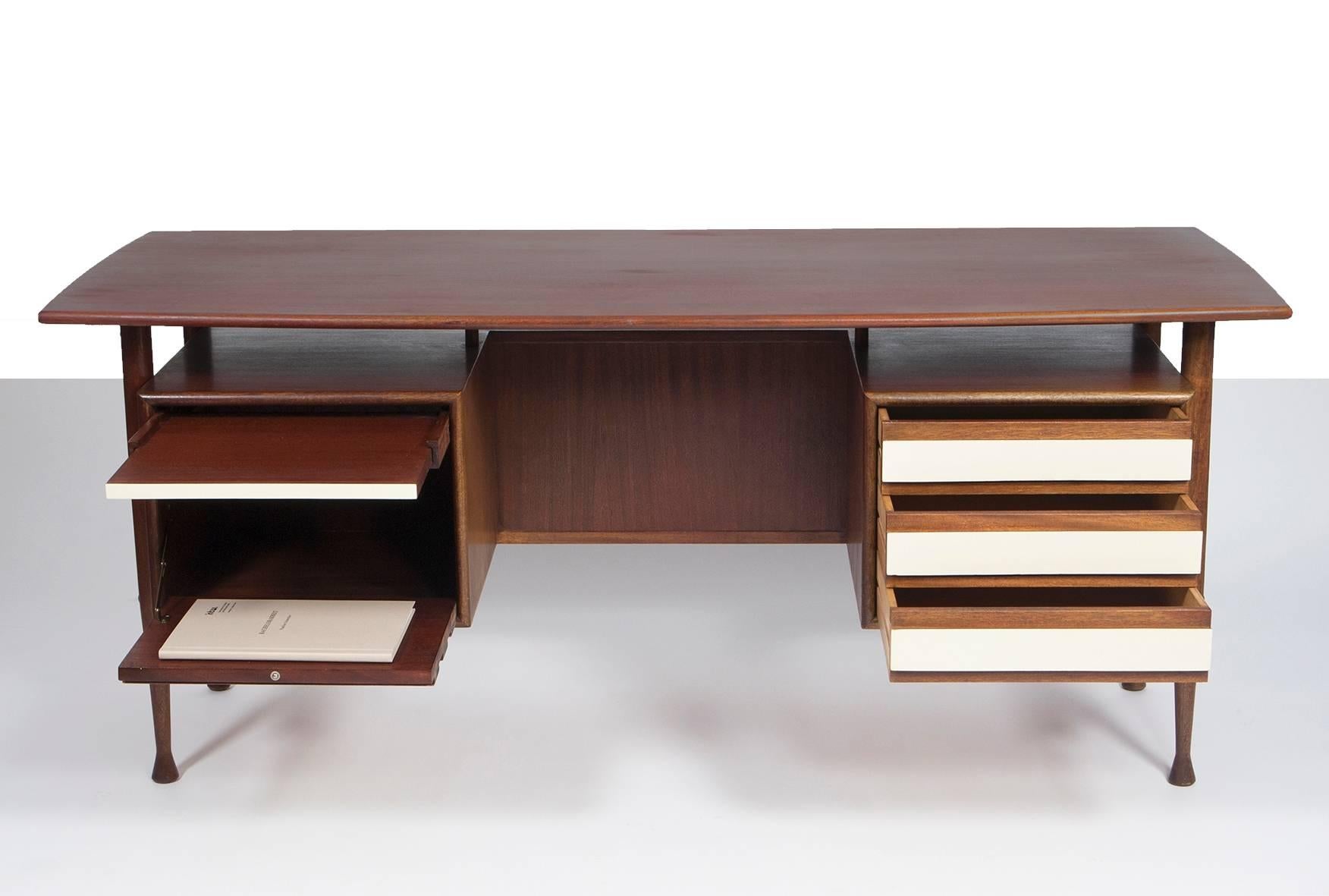Mahogany Desk, Mid-Century Modern Design, German, 1960s 1