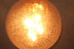 Large Doria Brass and Frosted Glass Globe Pendant, 1960