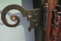 Art Deco Fireplace Carved Wood and Wrought Iron