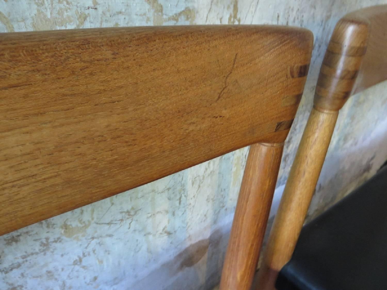 teak and leather dining chairs