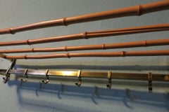 Vintage Brass and Bamboo Coat Rack