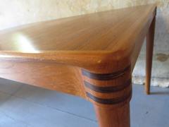 Extendable Teak Dining Table with Inlay by H. W. Klein for Bramin