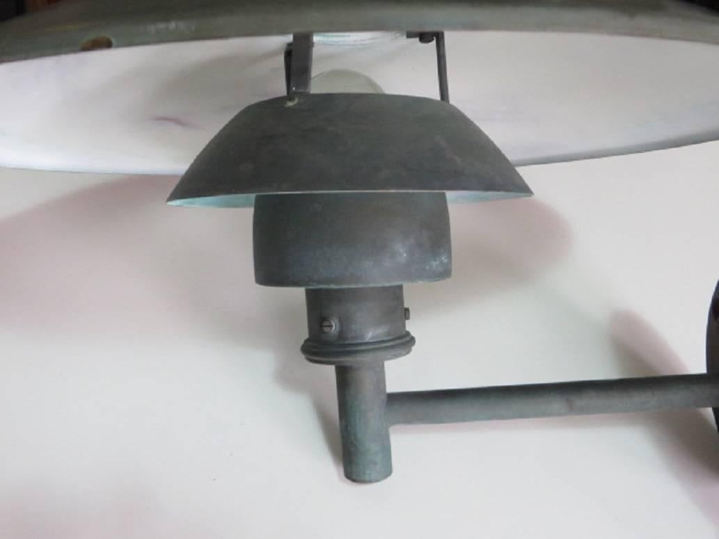 Danish Nicely Patinated Poul Henningsen Copper PH 4.5/3 Outdoor Lamp