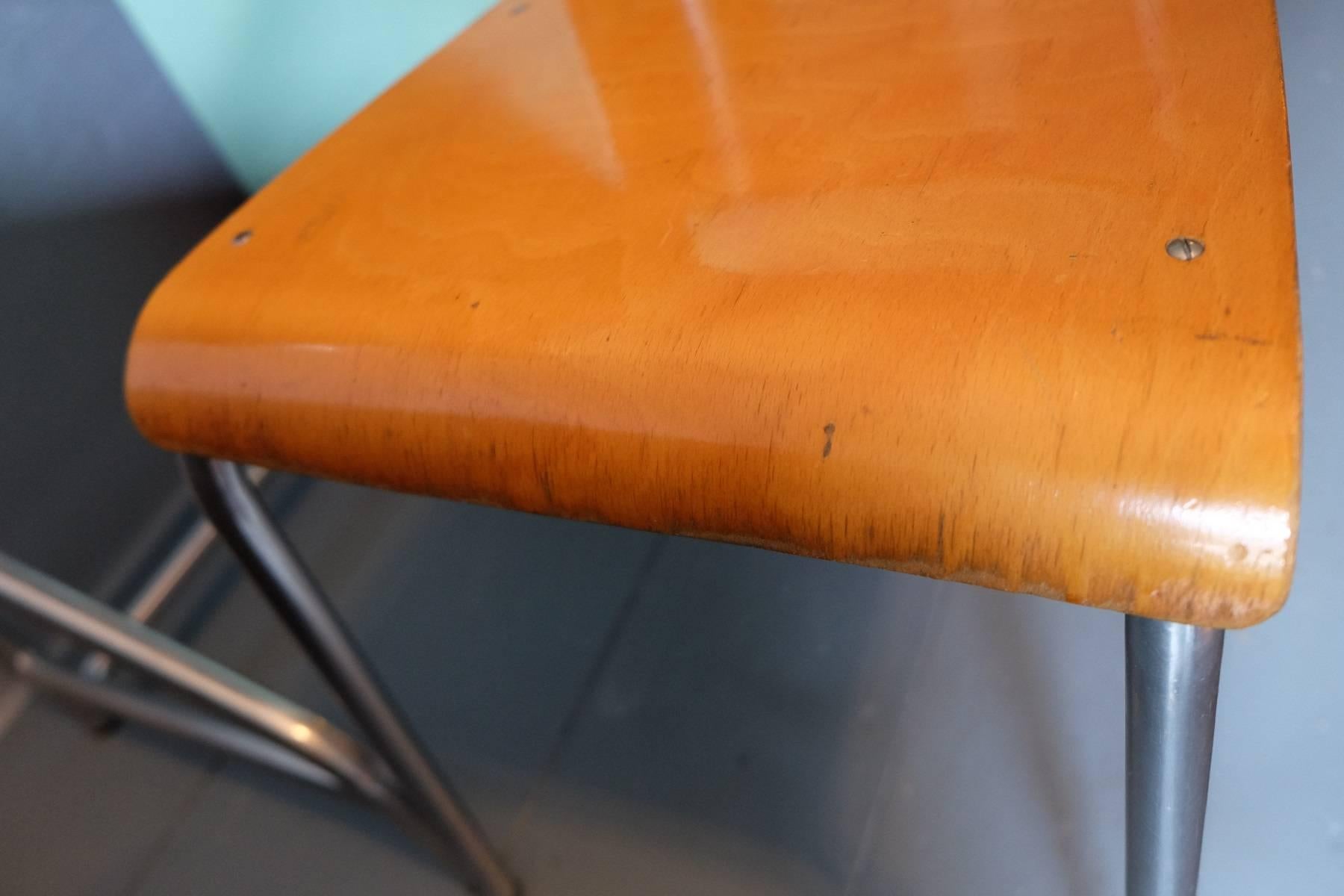 Italian Small Desk and Chair Metal and Formica, 1950s 4