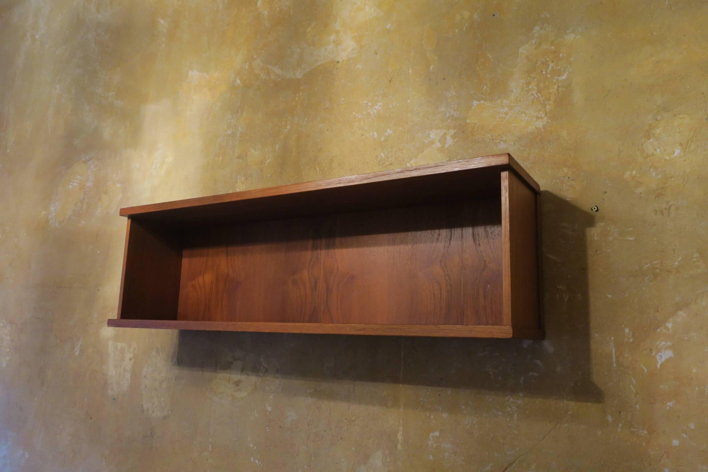 Mid-Century Modern Teak Floating Shelf, Denmark, 1960s For Sale