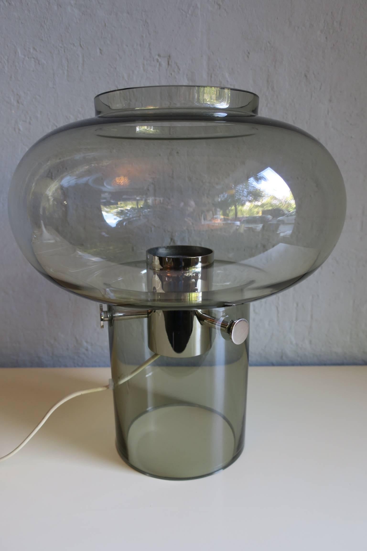 Mid-Century Glass Table Lamp Possibly Swedish For Sale 1