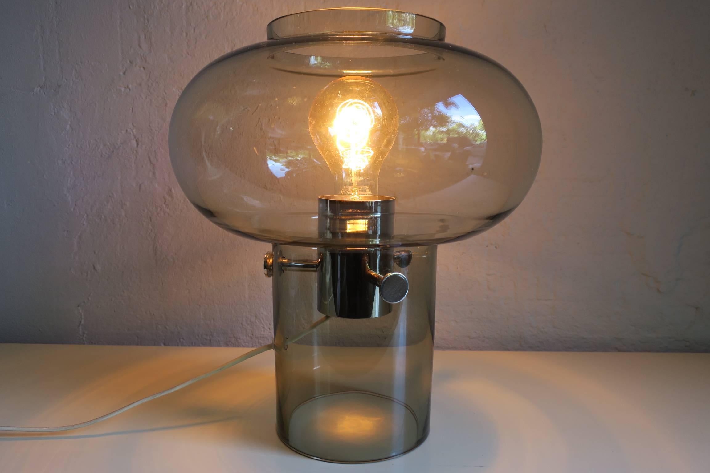 Mid-Century Glass Table Lamp Possibly Swedish For Sale 3