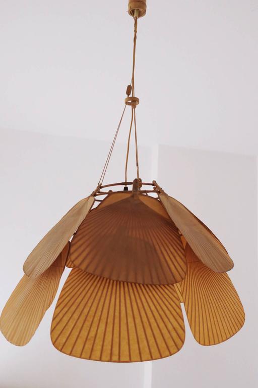 Ingo Maurer Uchiwa Pendant Chandelier Rice Paper And Bamboo At 1stdibs Ingo Maurer Uchiwa Pendant Chandelier Made Of Rice Paper And Bamboo Mid Century