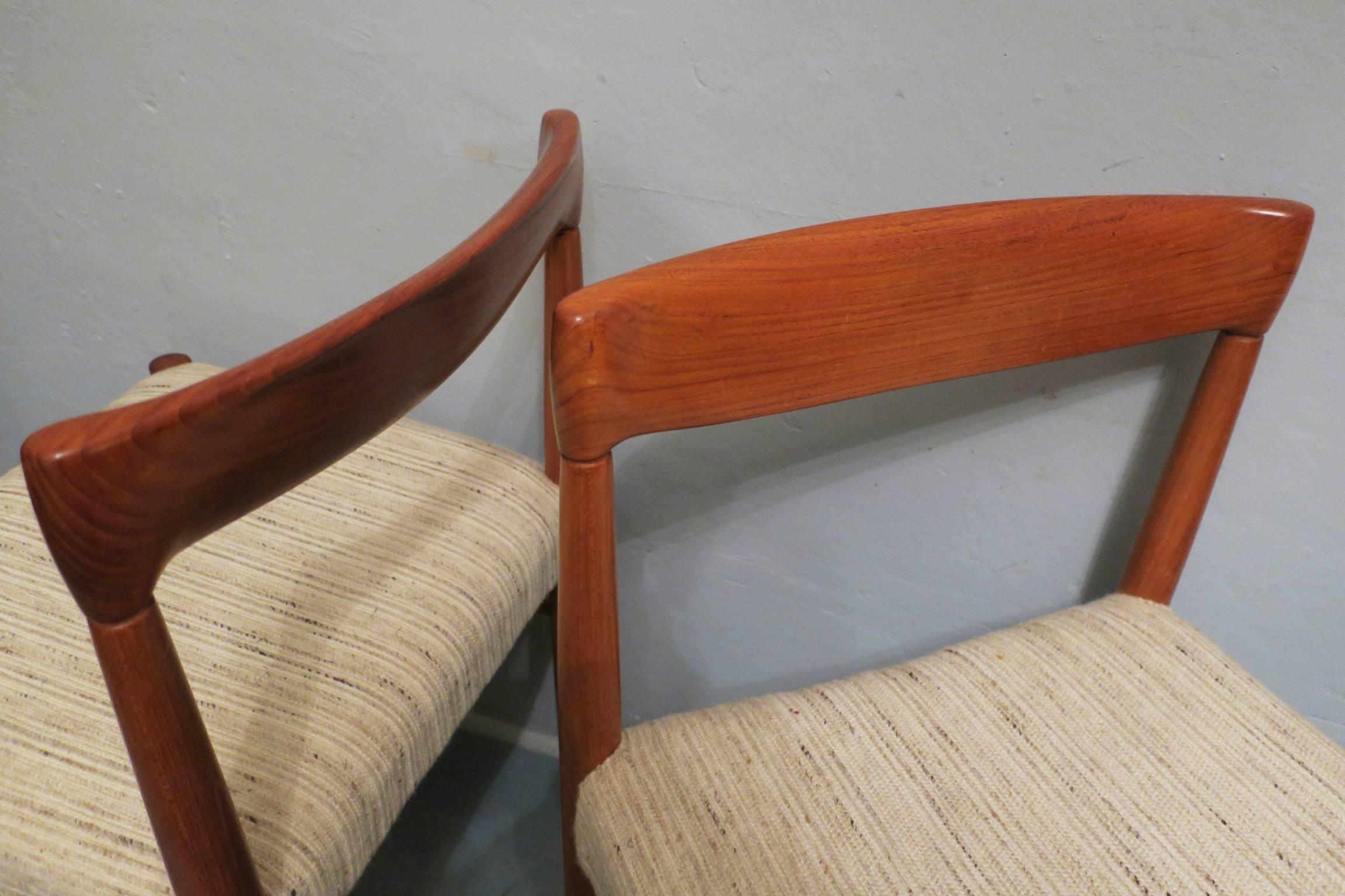 Scandinavian Modern Pair of Teak Chairs by Henry W Klein for Bramin, 1960s For Sale