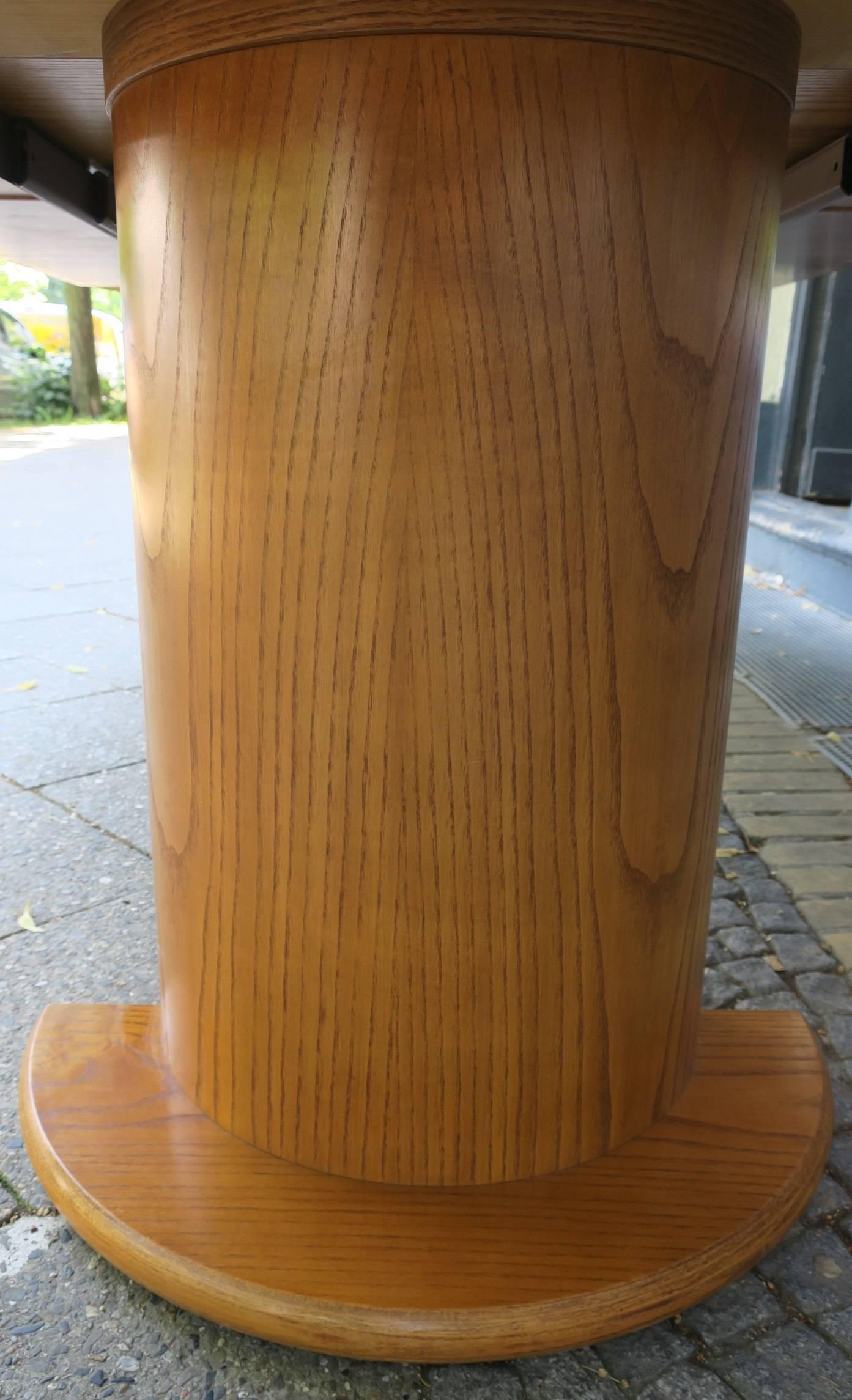 Vintage Large Dining Table on Cylindrical Column by Asko, 1975 For Sale 3
