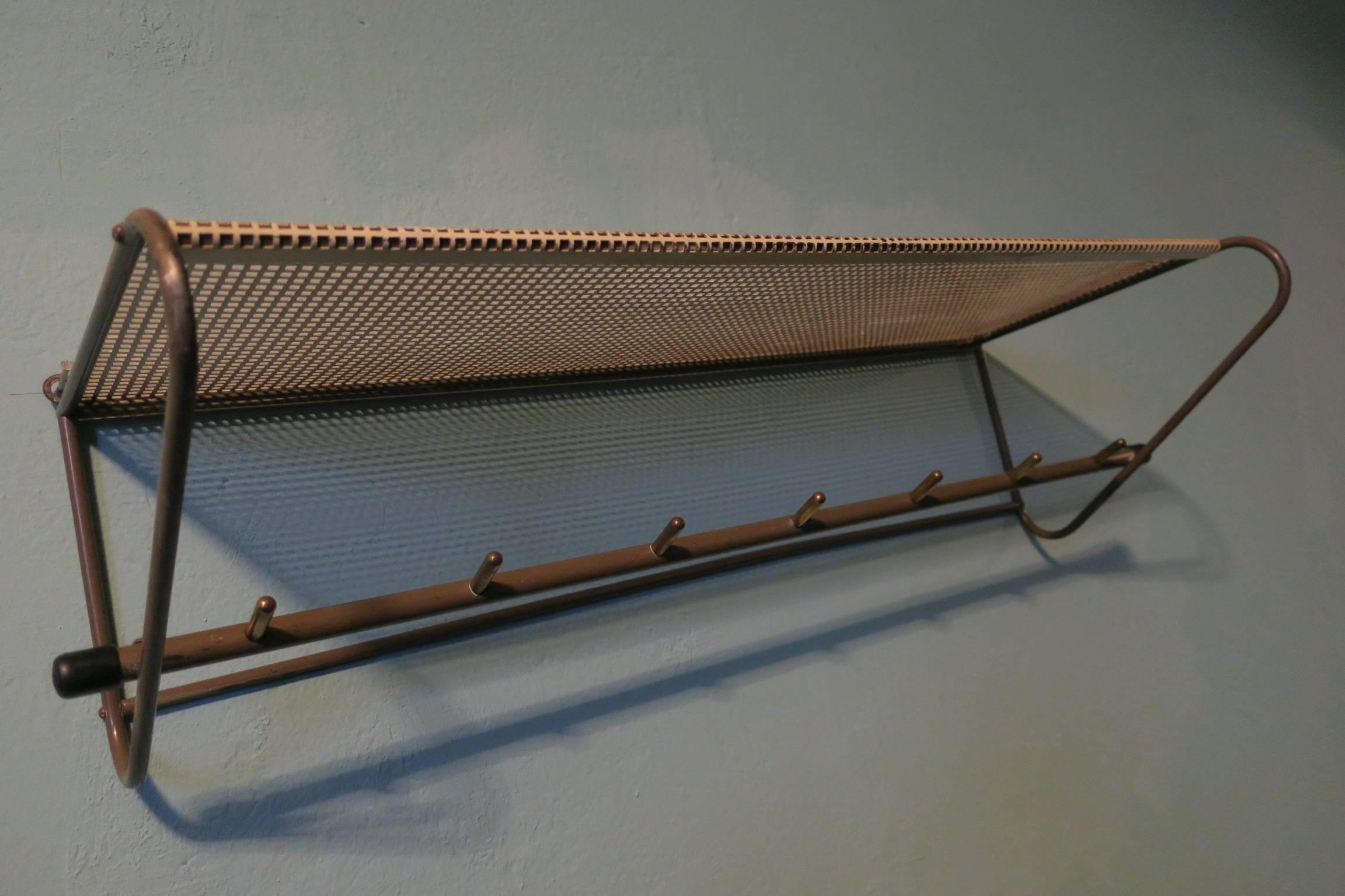 Perforated Metal Coat Rack Mid-Century For Sale 1
