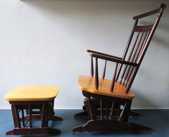 Unusual Vintage Glider Chair with Footrest