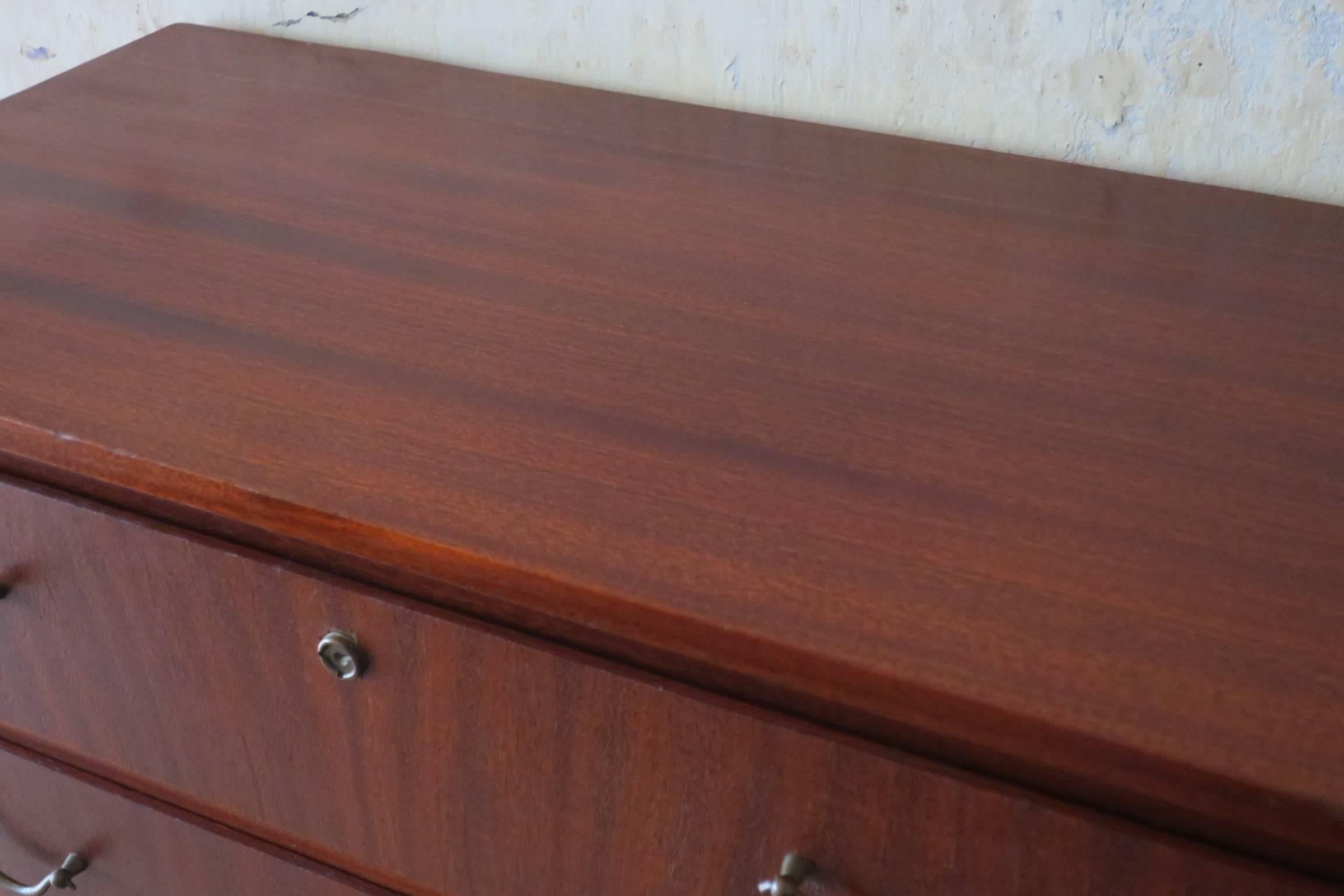 Danish Small Mid Century Scandinavian Chest in Warm-Colored Teak, 1960s For Sale