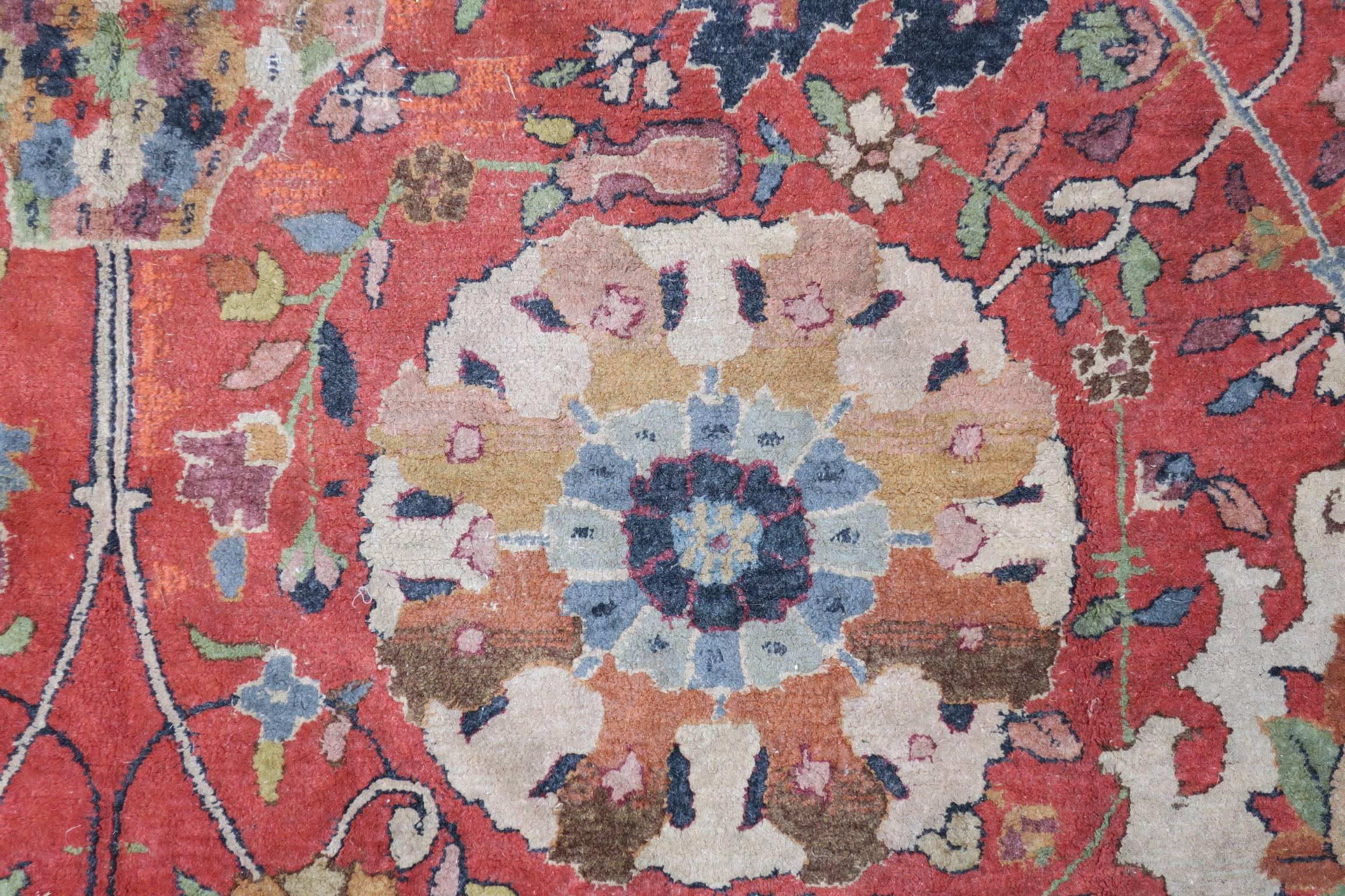 20th Century Antique European Hooked Carpet with Big Shah Abbas Design, 1920