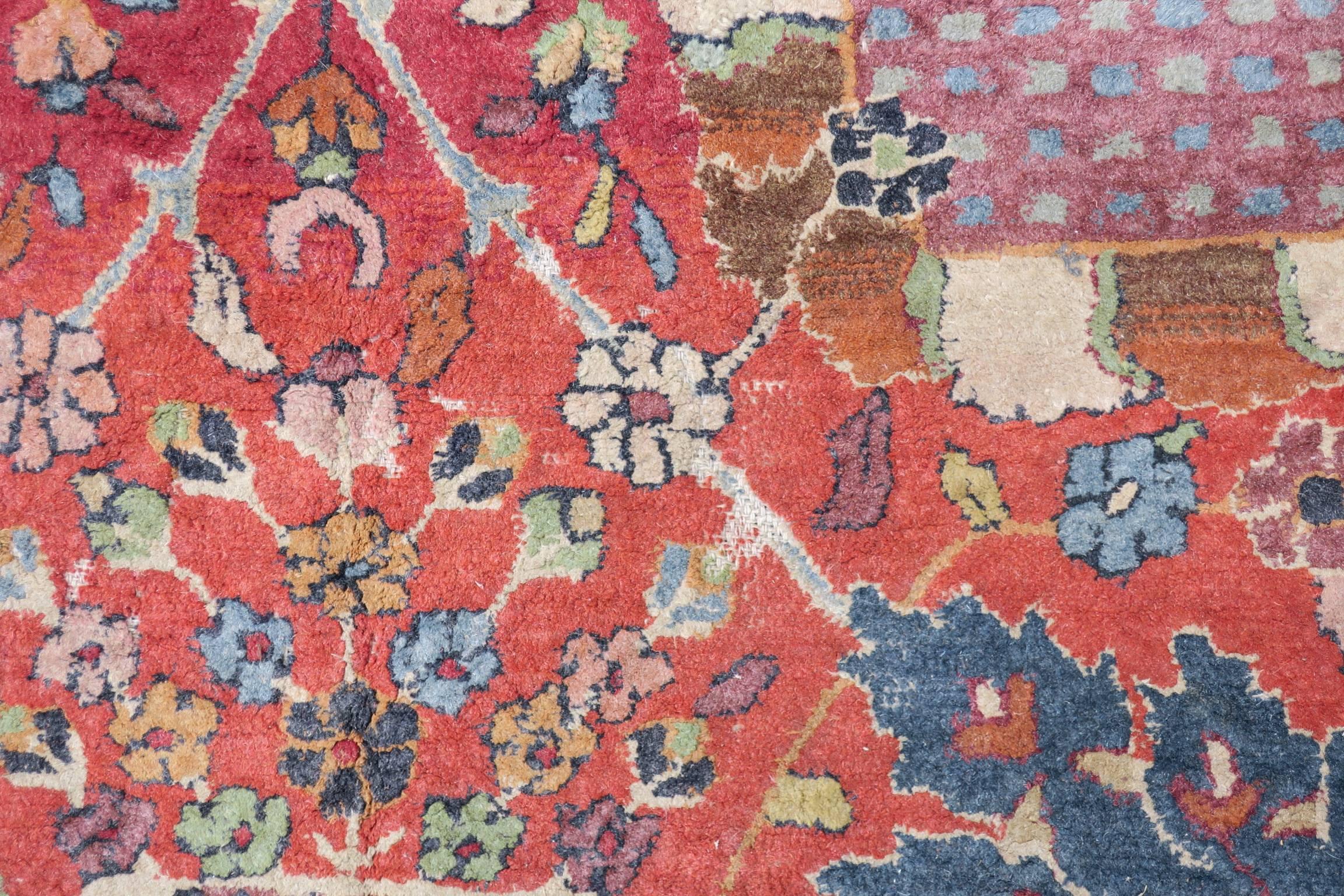 Antique European Hooked Carpet with Big Shah Abbas Design, 1920 2