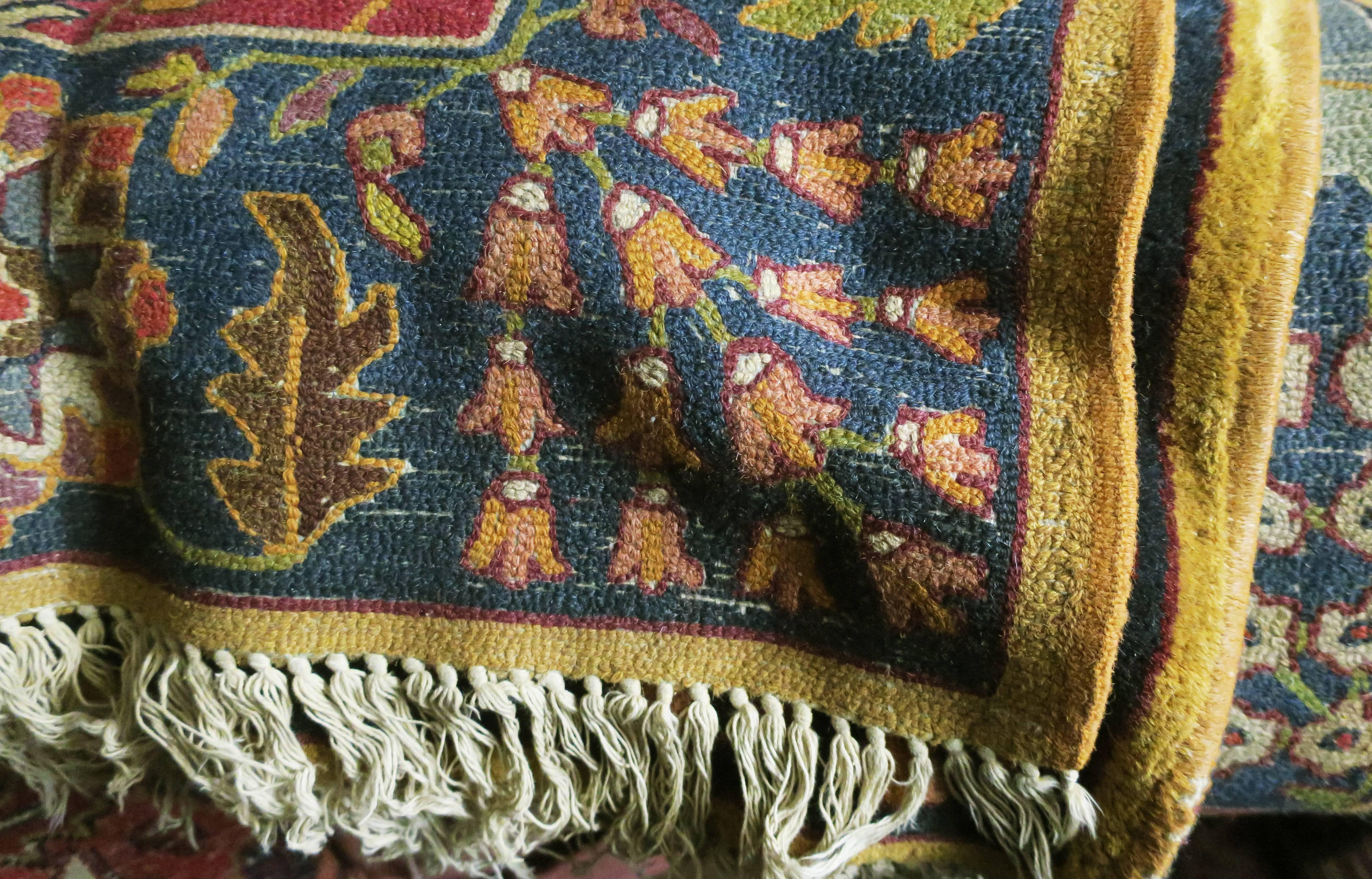 Antique European Hooked Carpet with Big Shah Abbas Design, 1920 3