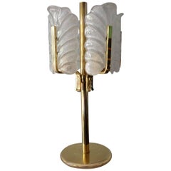 Rare Carl Fagerlund for Orrefors Acanthus Leaf Table Lamp
