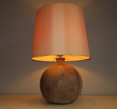 Stoneware Ball Table Lamp, Mid-Century
