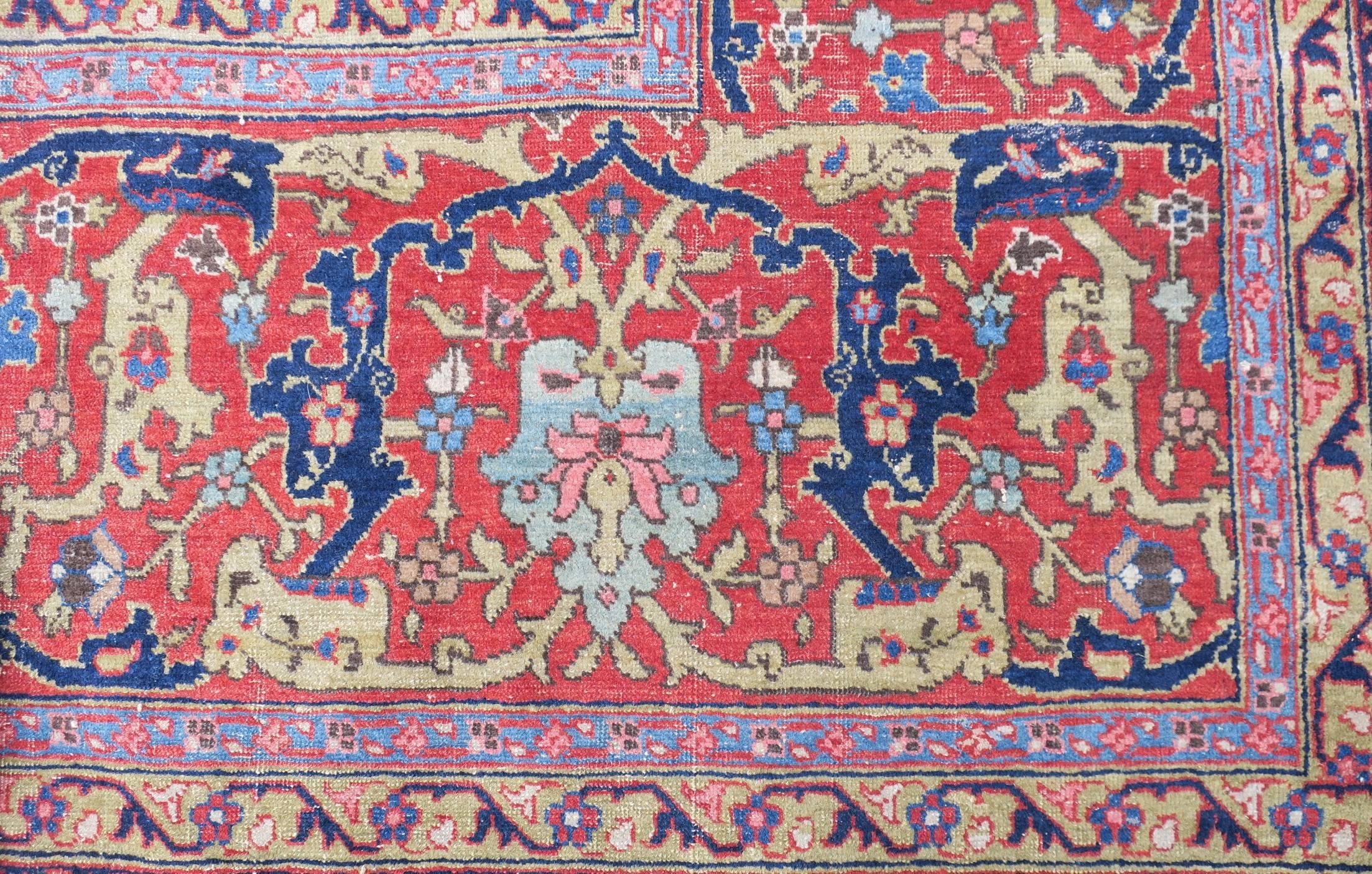 20th Century Antique Tabriz Carpet, Wide Border