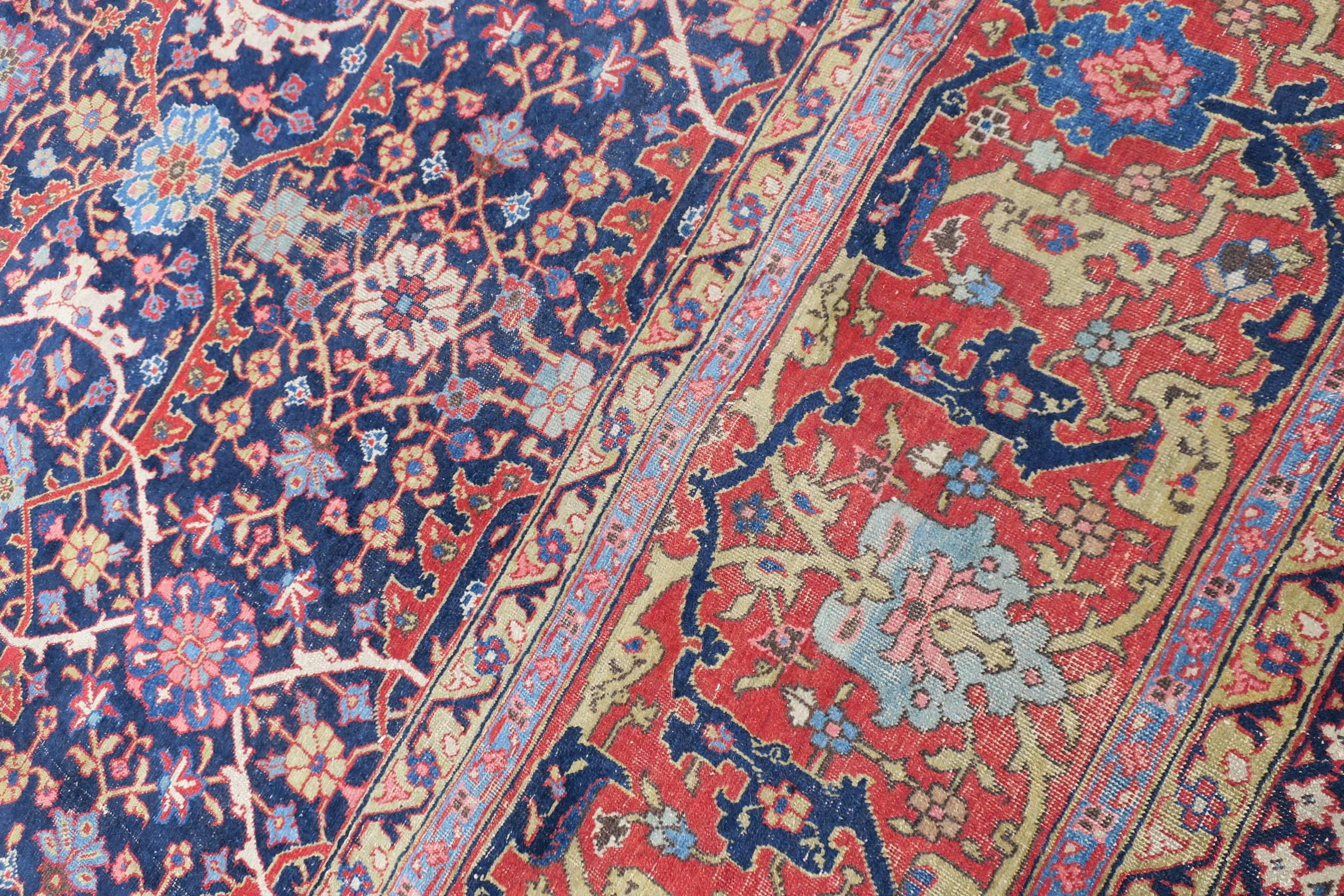 Antique Tabriz Carpet, Wide Border 1
