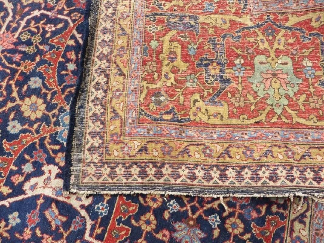Antique Tabriz Carpet, Wide Border 3
