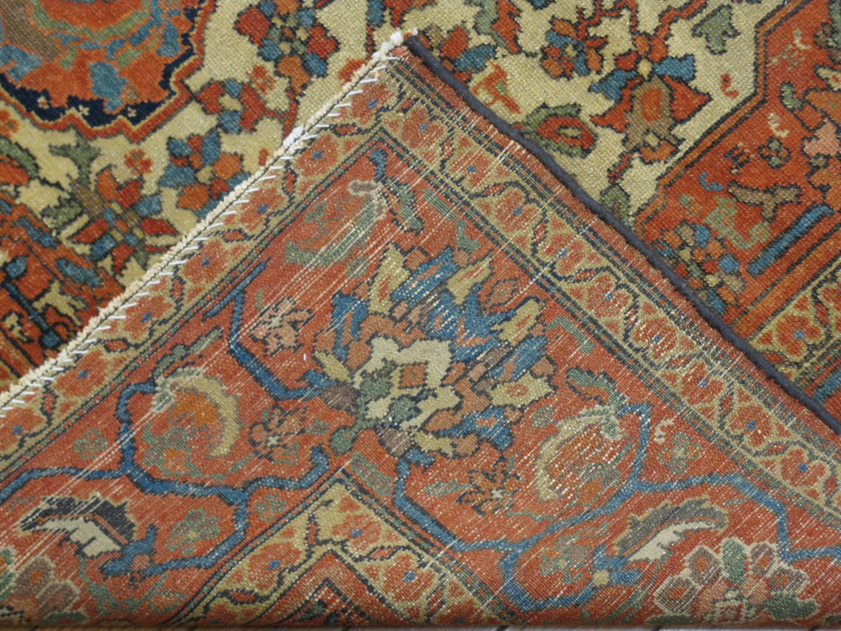 Wool Antique Small Hand-Knotted Persian Malayer Rug