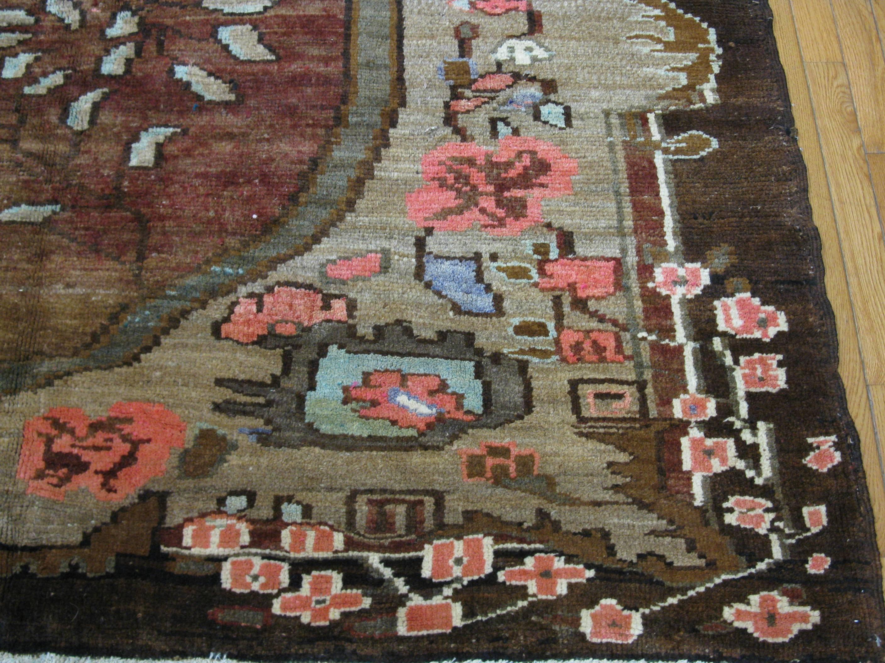 Hand-Knotted Large Room Size Vintage Hand Knotted Wool Turkish Rug For Sale
