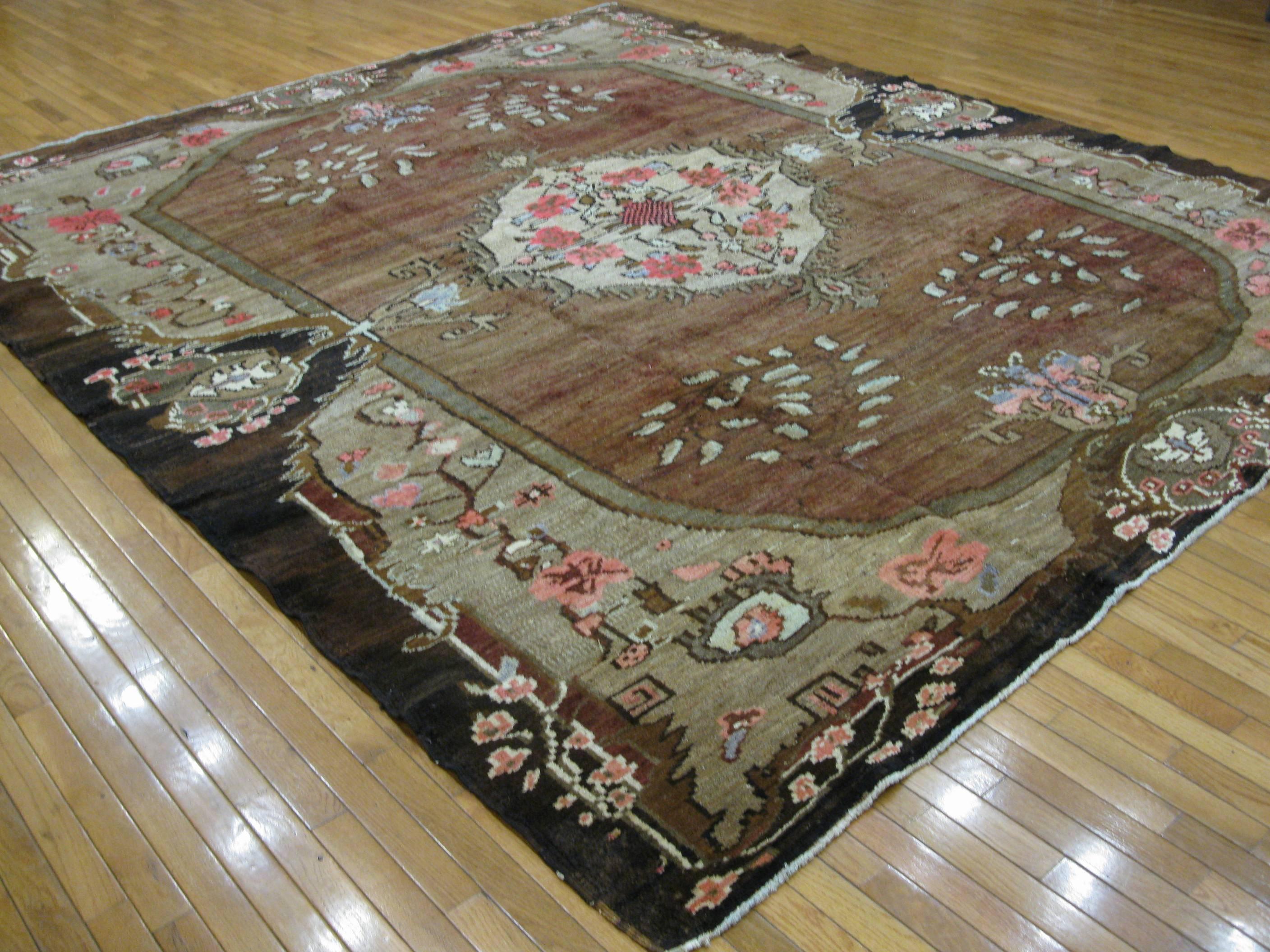 20th Century Large Room Size Vintage Hand Knotted Wool Turkish Rug For Sale