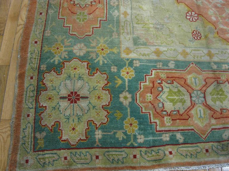 Antique Turkish Angora Wool Oushak For Sale at 1stdibs