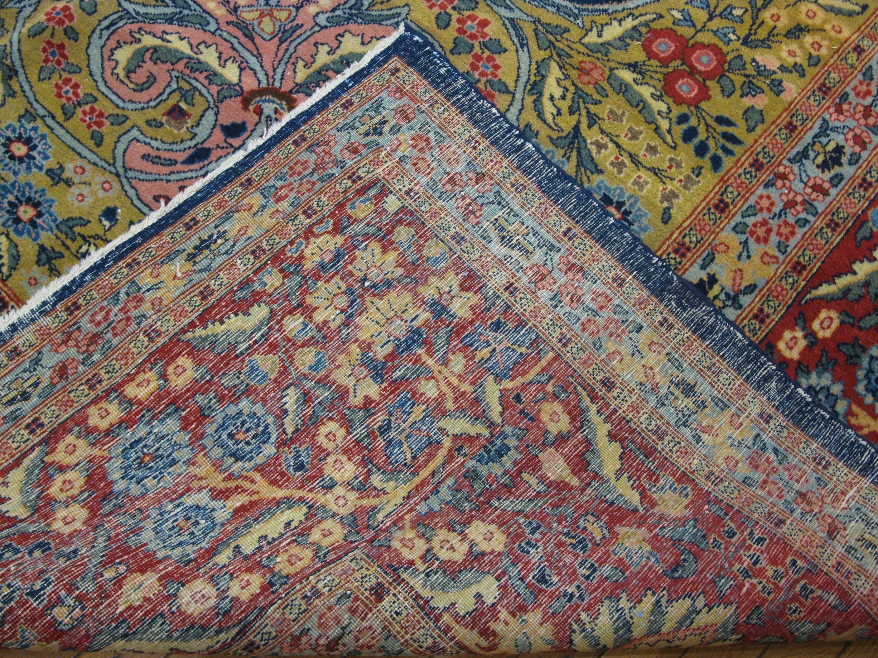 20th Century Large Antique Hand Knotted Wool Persian Tabriz Rug For Sale