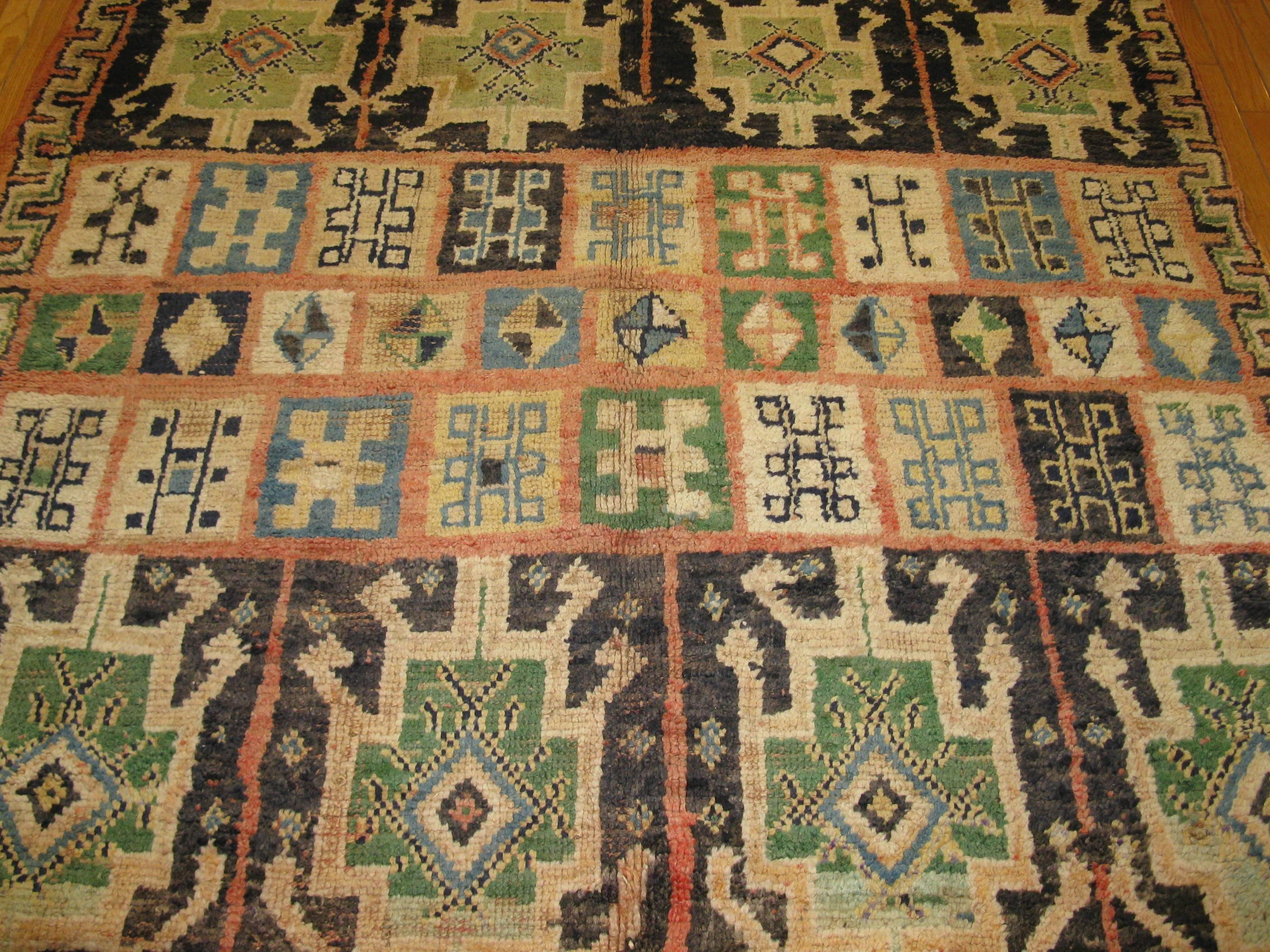 Tribal Vintage Hand-Knotted Beni Ourain Moroccan Rug For Sale
