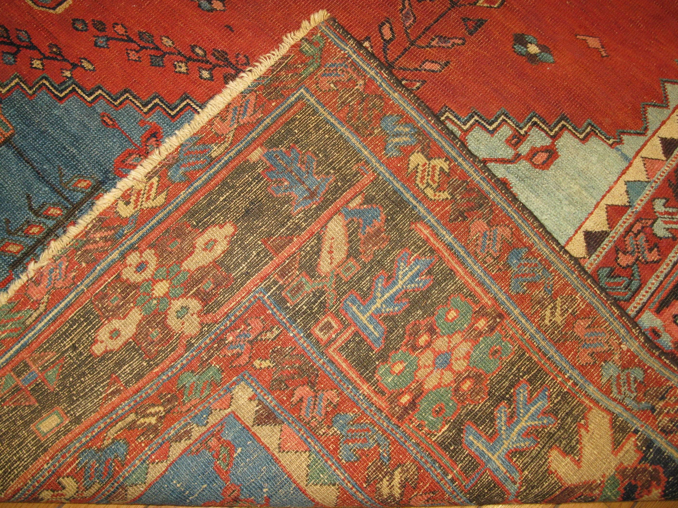 Wool Late 19th Century Antique Persian Bakshaish Rug