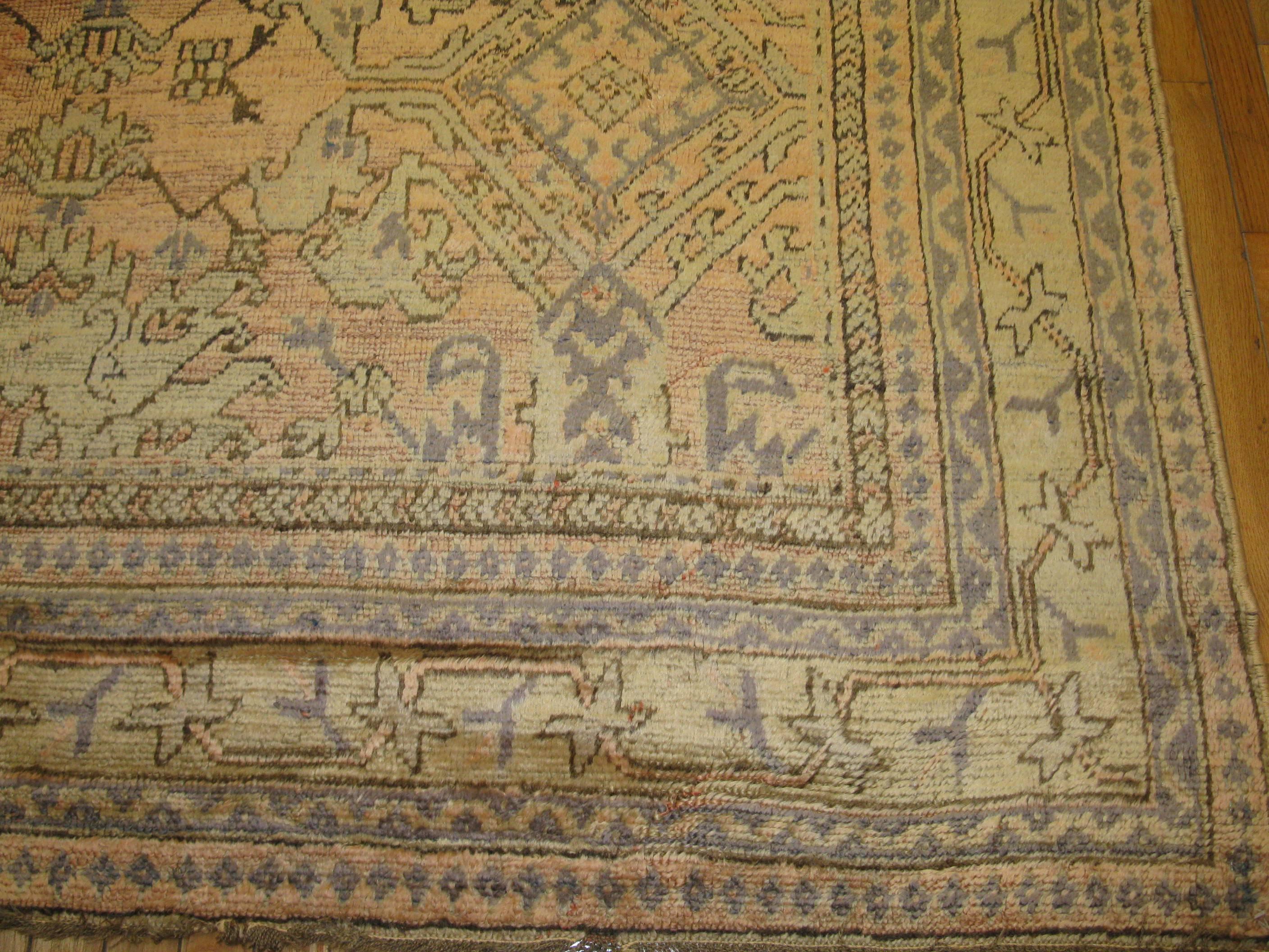 Large Antique Turkish Oushak Rug In Excellent Condition For Sale In Atlanta, GA