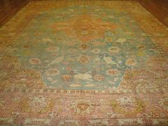 Large Antique Turkish Oushak Rug