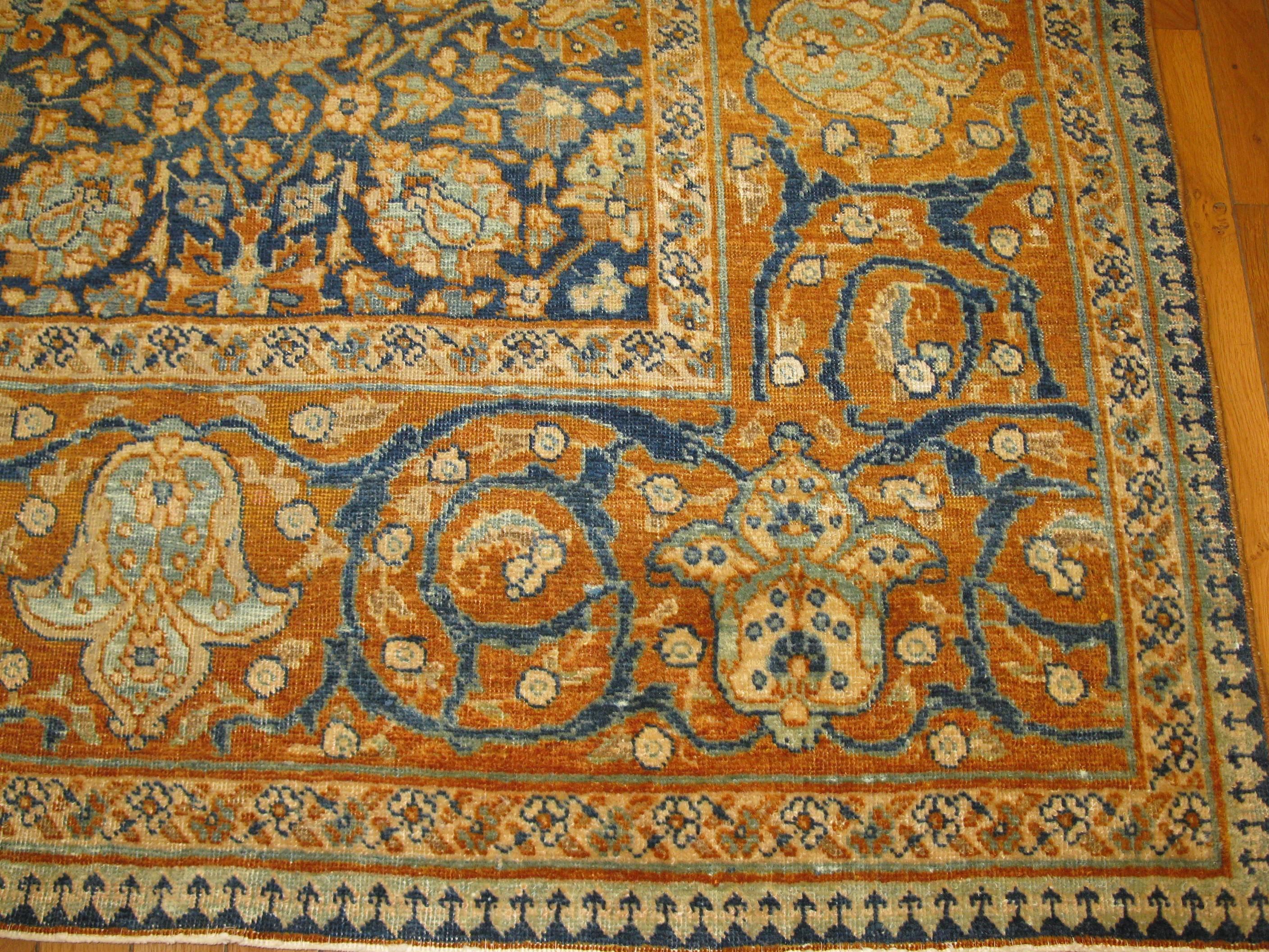 Room Size Antique Persian Tabriz Rug In Excellent Condition In Atlanta, GA