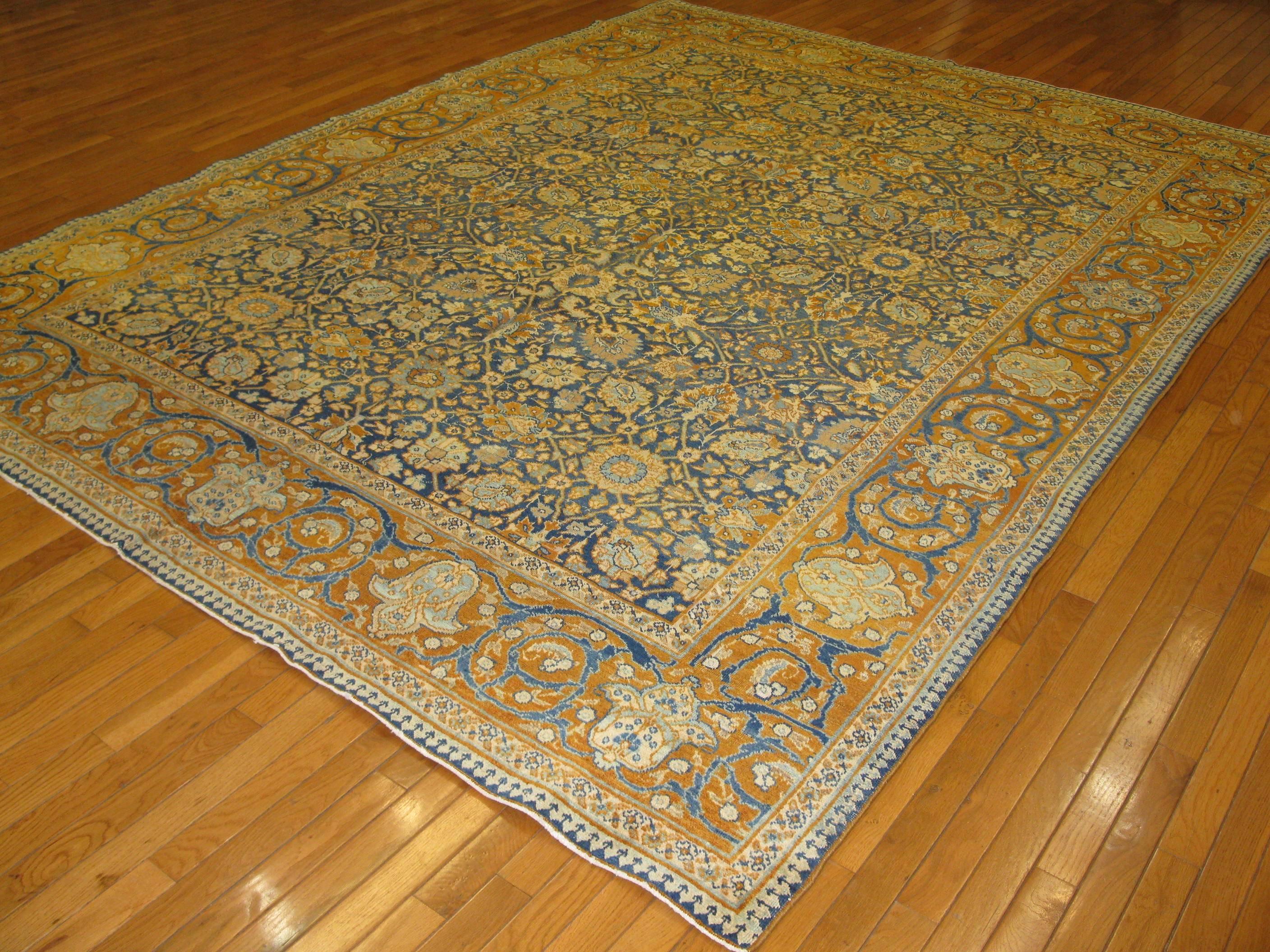 Wool Room Size Antique Persian Tabriz Rug