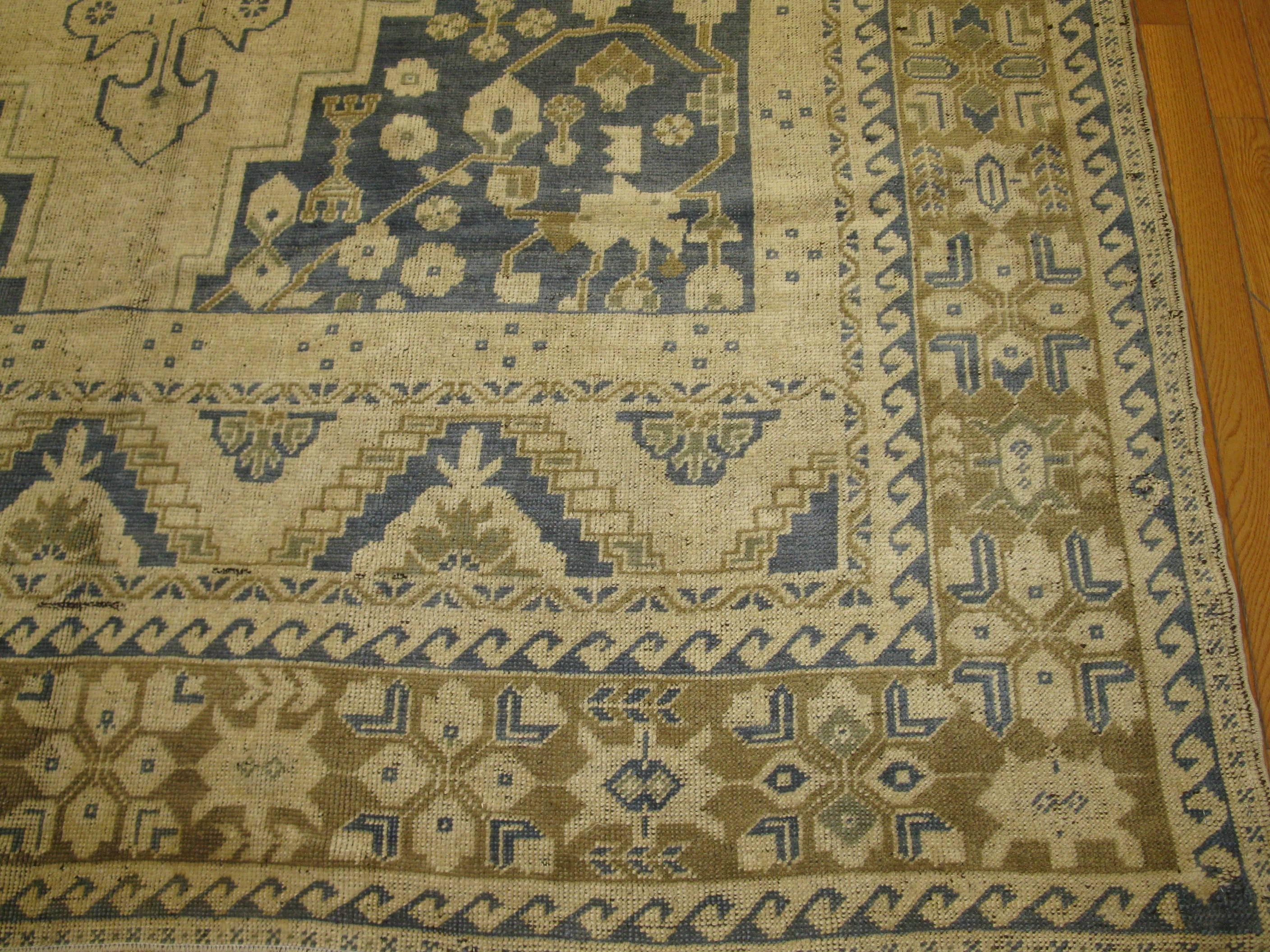 Oushak Large Gallery Size Hand-Knotted Turkish Rug For Sale