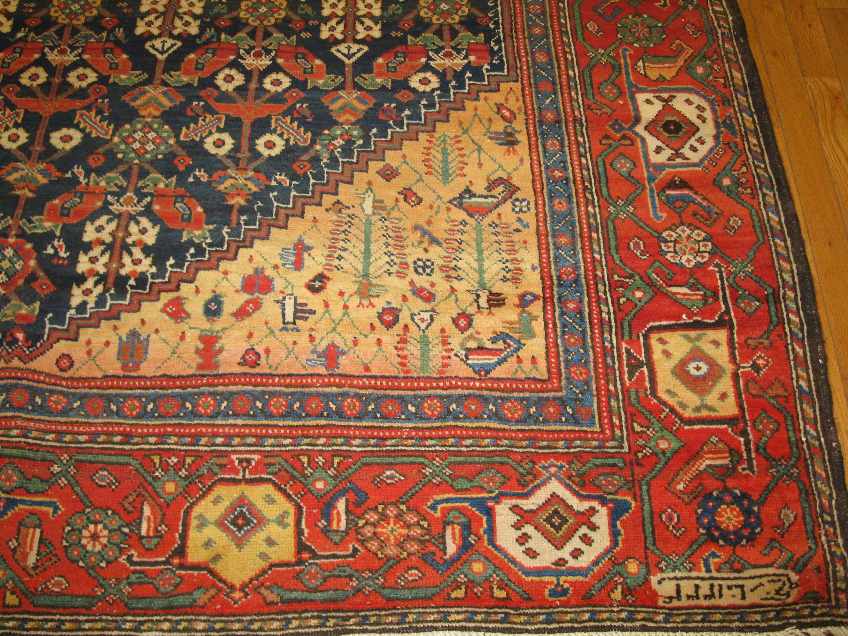 Hand-Knotted Antique Oversized Persian Bakhtiary Gallery Rug