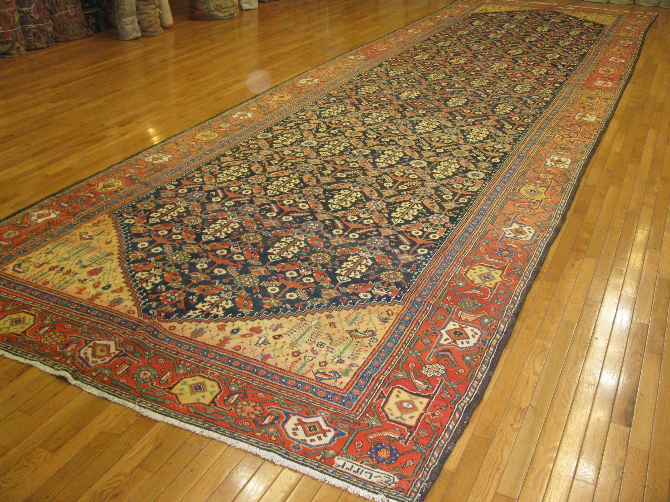 20th Century Antique Oversized Persian Bakhtiary Gallery Rug