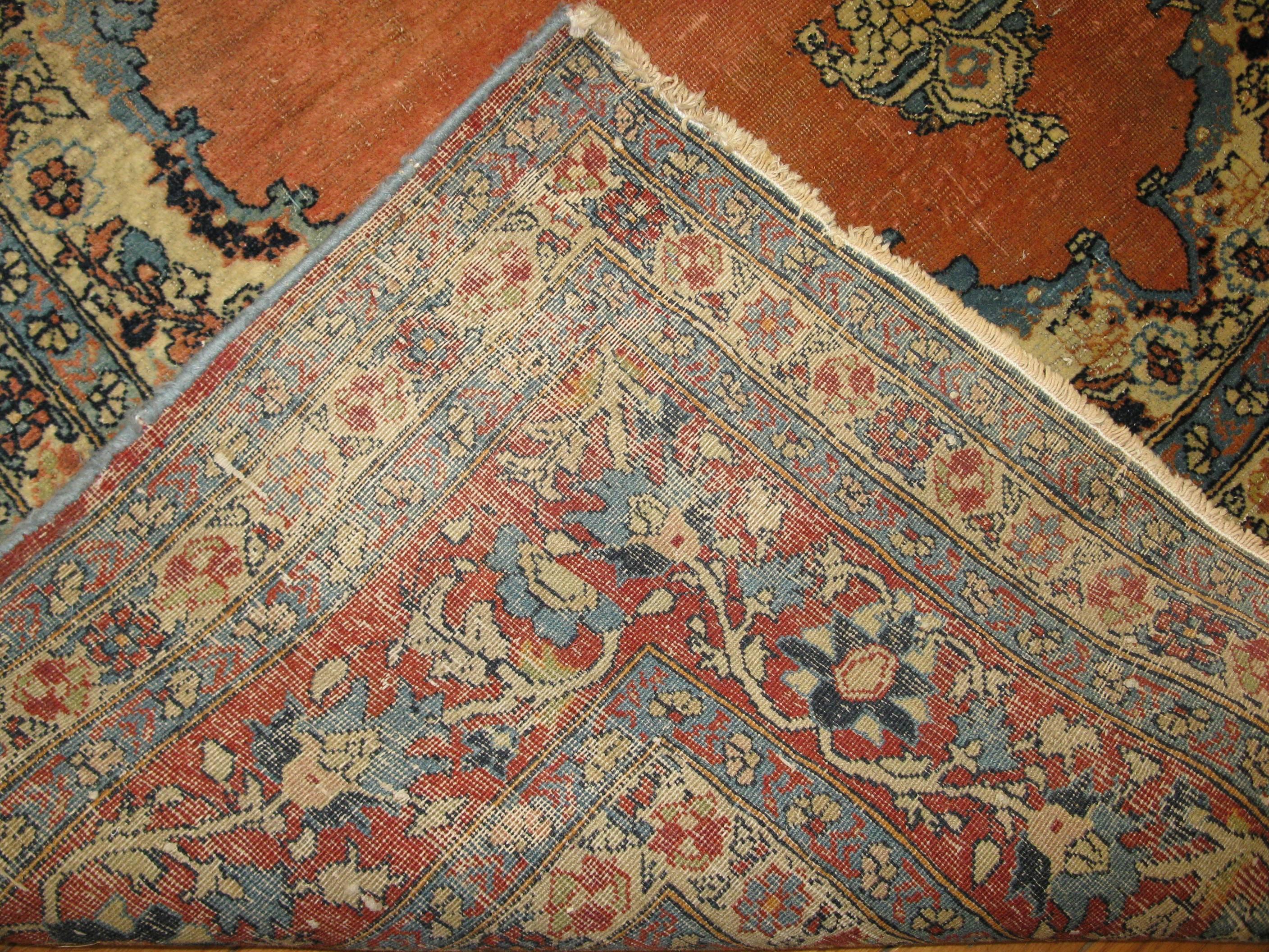 19th Century Antique Small Persian Tabriz Rug For Sale